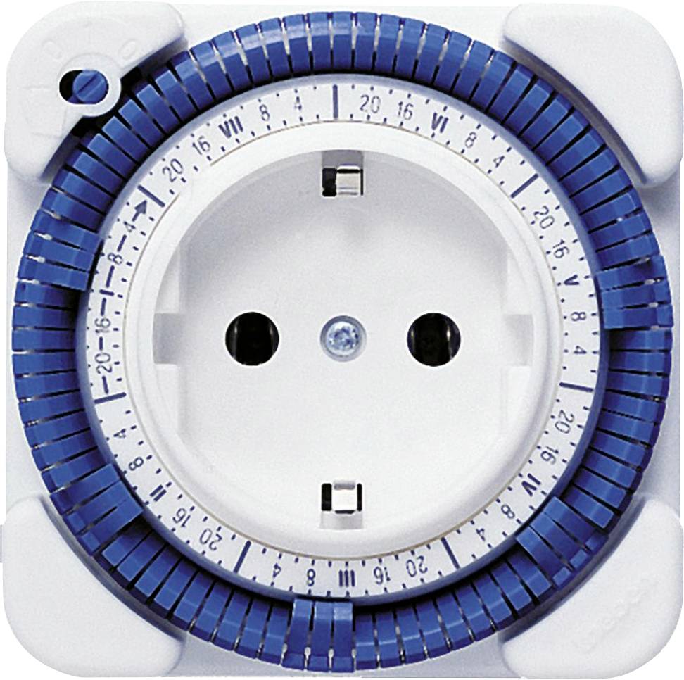 4003468020869 - Timer 27- analoge Zeitschaltuhr für den Innenbereich Wochenprogramm - weiß blau - Theben