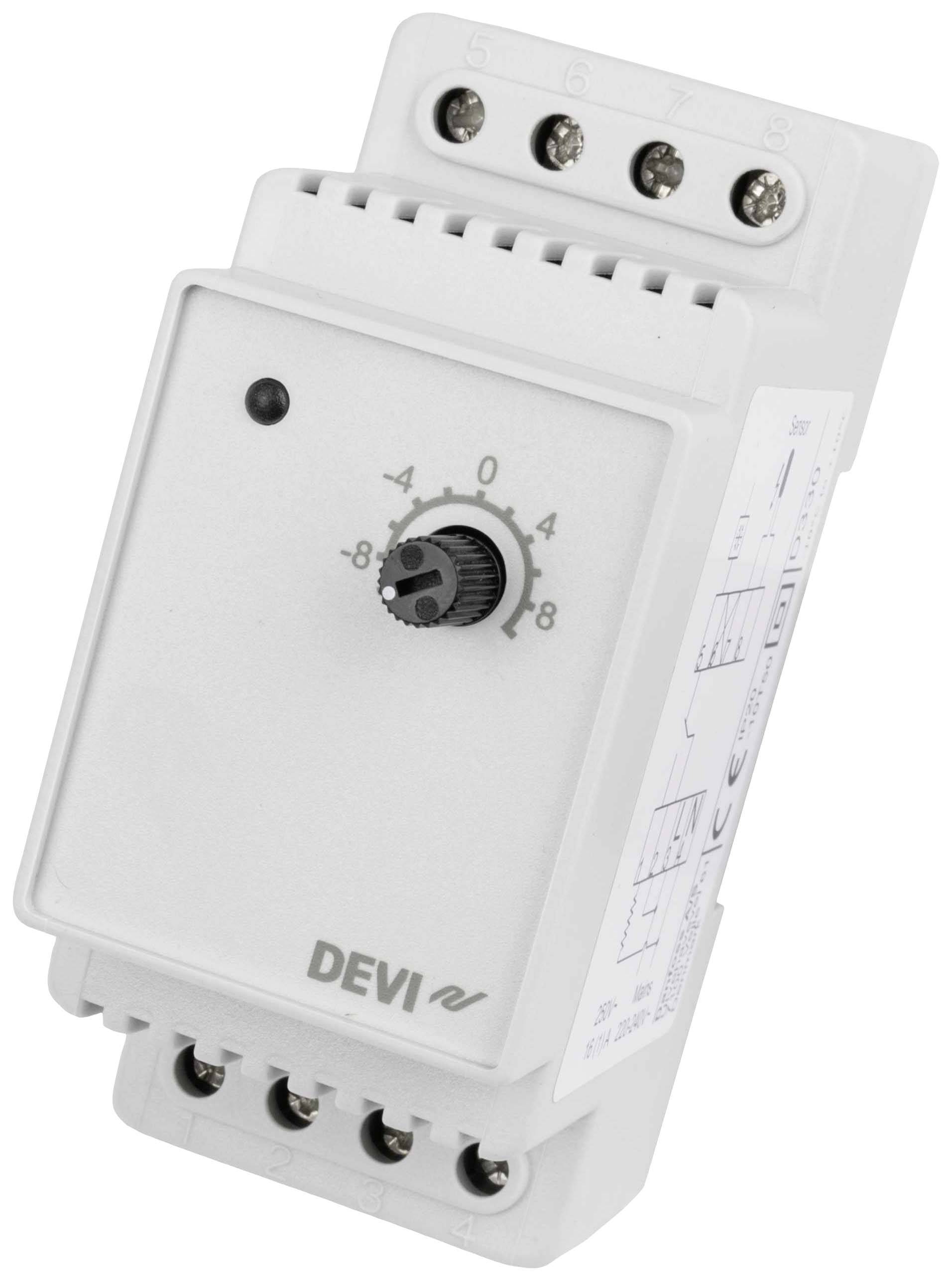 DEVI Thermostat Devireg 330 -10/+10 Grad f. Hutschiene 140F1070