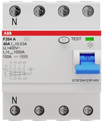 ABB Fi-Schalter N links 4X40A-0,03A F204 A-40/0,03