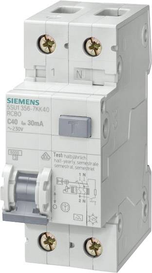 Siemens FI-LS Schalter 5SU13566KK10 B 2x10A-0,03A 6kA