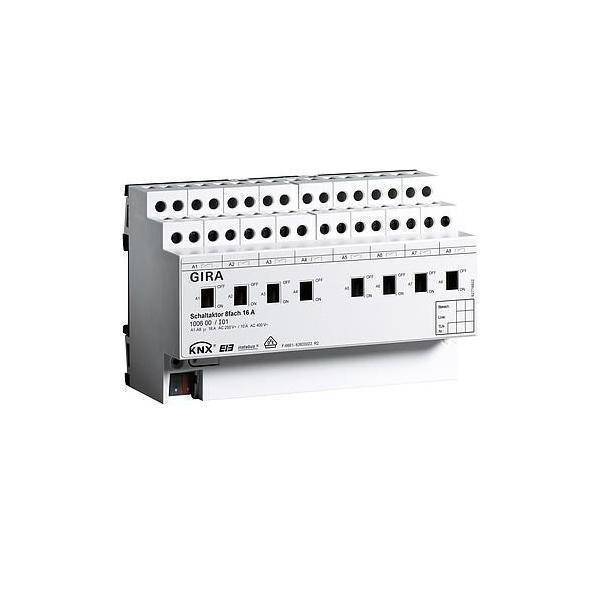 4010337042181 - Gira - Schaltaktor knx reg 8TE 8Ausg 16A 3600W Bussystem knx 24V Vor Ort- Handbedienung 100600