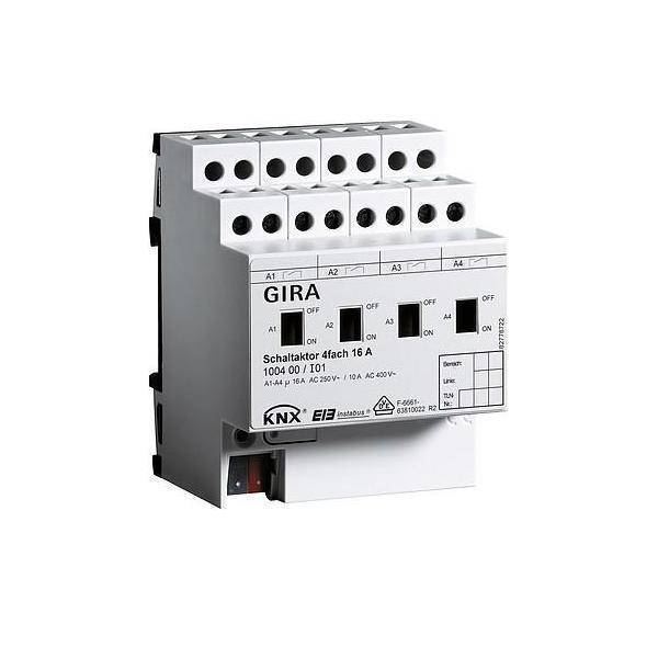 GIRA 100400 Schaltaktor 4fach 16A Hand KNX REG