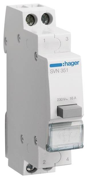 Hager Taster 16A SVN351 1Schließer+1Öffner 230VAC 1PLE