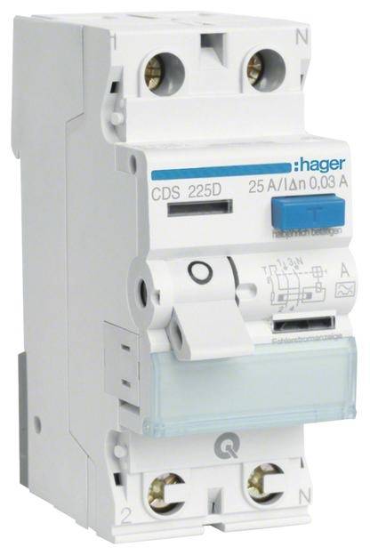 Hager Fi-Schalter 2polig 6kA 25A CDS225D ** 30mA Typ A QuickConnect