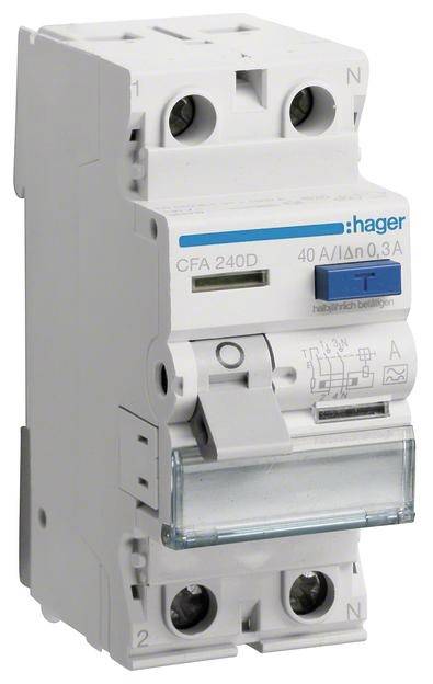 Hager Fi-Schalter 2polig 6kA 40A CFA240D ** 300mA Typ A