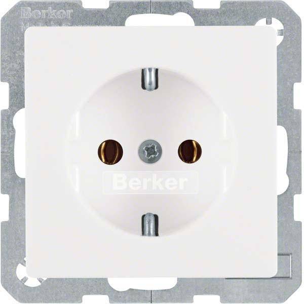 BER SCHUKO-Steckdose Berker Q1 41436089 polarweiß, samt