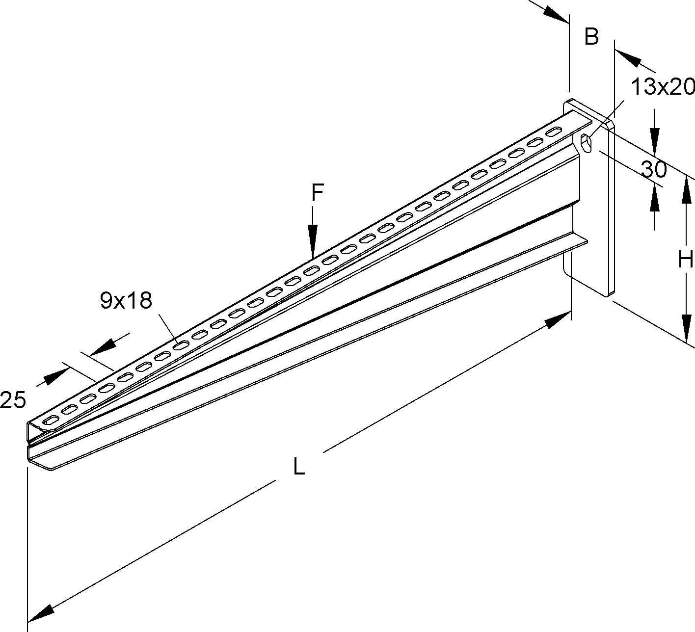 4013339188000 - NIED WANDAUSLEGER STANDARD KTA700 150X710MM FEUERVERZINKT