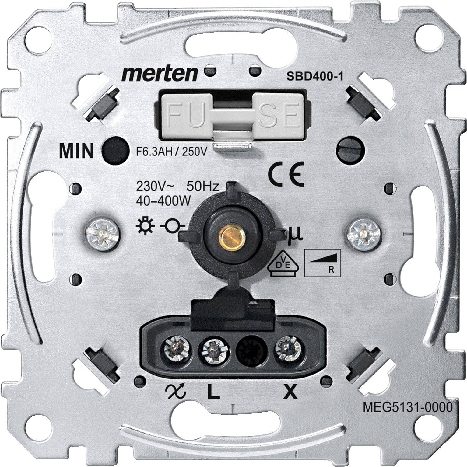 Merten Drehdimmer Einsatz MEG5131-0000 f.ohmsche Last m.Druck-Aus 40-400W