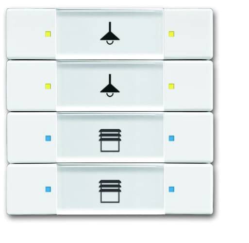 4011395140154 - Busch-Jaeger Tastsensor KNX PowN UP std-ws glz 8f 8pkt Bussystem KNX mit LED-Anzeige 6127 02-84 - weiß