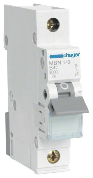 Hager Leitungsschutzschalter MBN140 1polig 6kA B-40A 1M