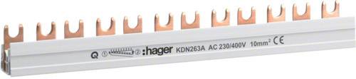 Hager Phasenschiene 2polig KDN263A Gabelanschluss 10qmm 63A 12 Module