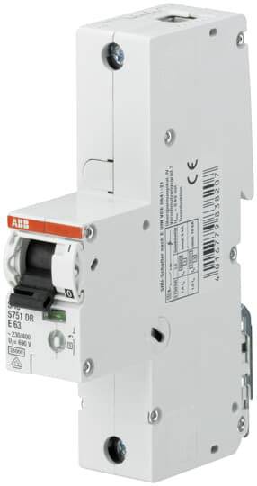 ABB sel. Haupt-LS (SHU) S751DR-E35 E-Char.,25kA,35A,1P S751DR-E35