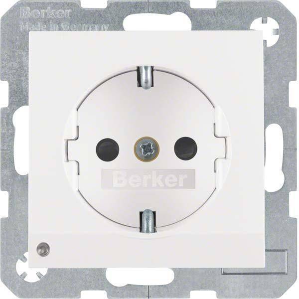 BER Steckdose SCHUKO+LED- 41098989 Orientierungslicht S.1/B.3/B.7 Glas pws