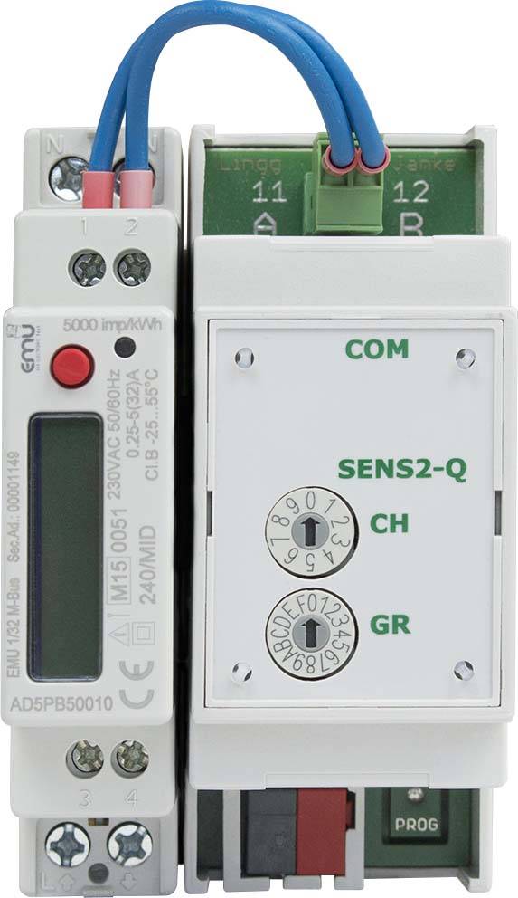 Lingg+Janke KNX Elektrozähler EMU 87763 KNX(1-ph.),5(40A,EZ-EMU-IPH-D-REG-FW