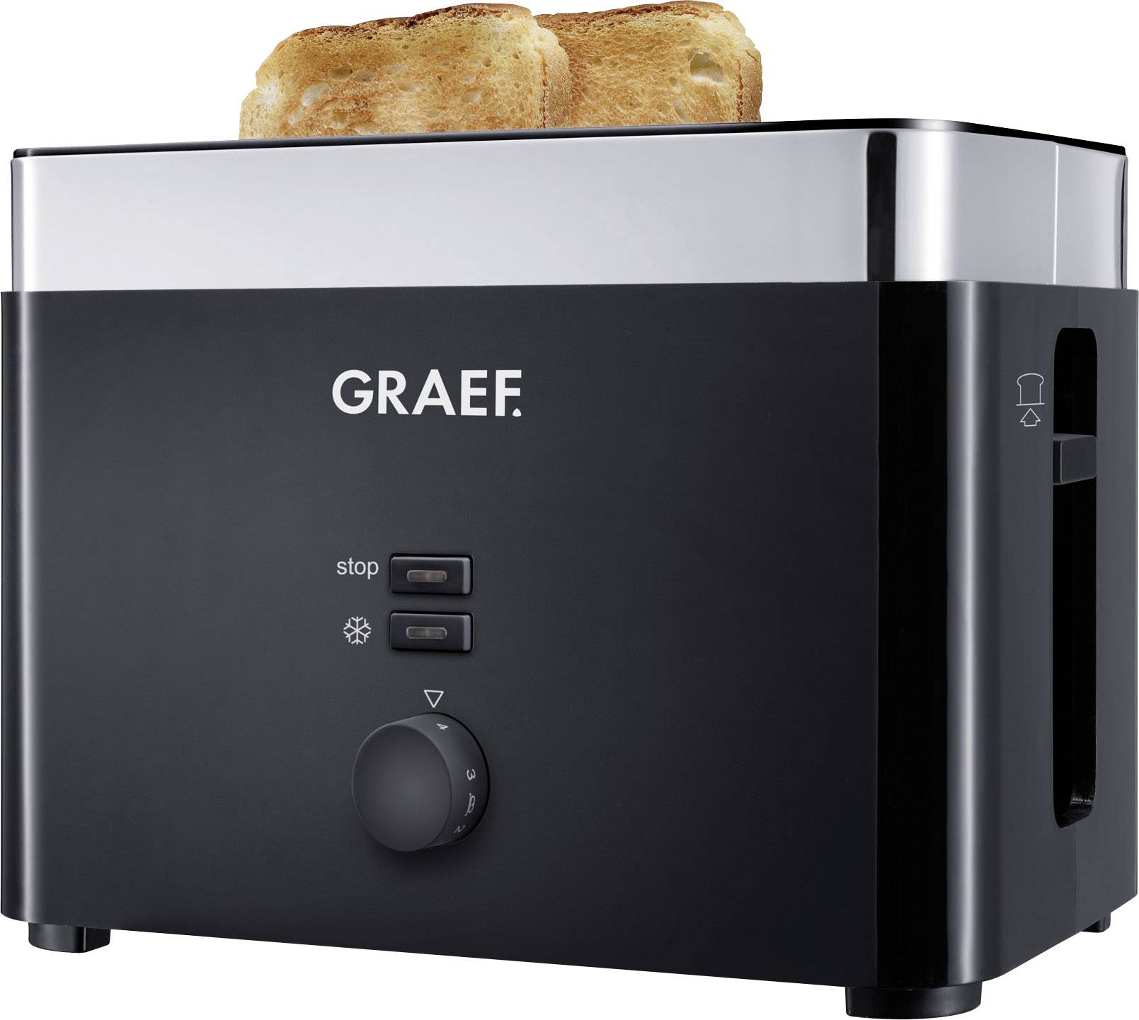 GRAEF TO 62 sw Toaster 1000W 6 Stufen Brötchenaufsatz Acryl sw