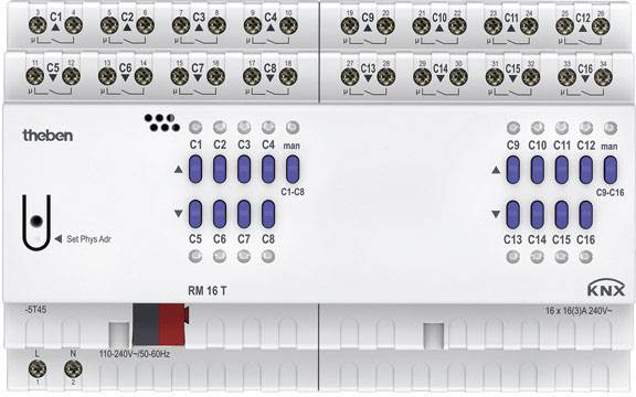 THEB Schalt-/Jalousieaktor RM 16 T KNX 8/16-fach