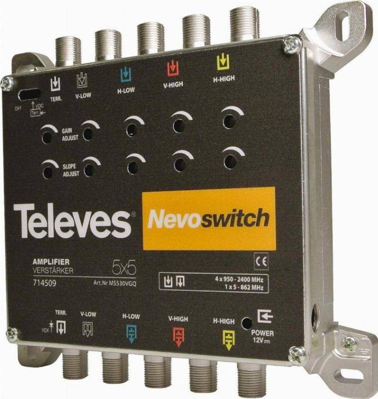 Televes 5-fach Verstärker 30dB MS530VGQ f.MS NEVO o.NT 714509