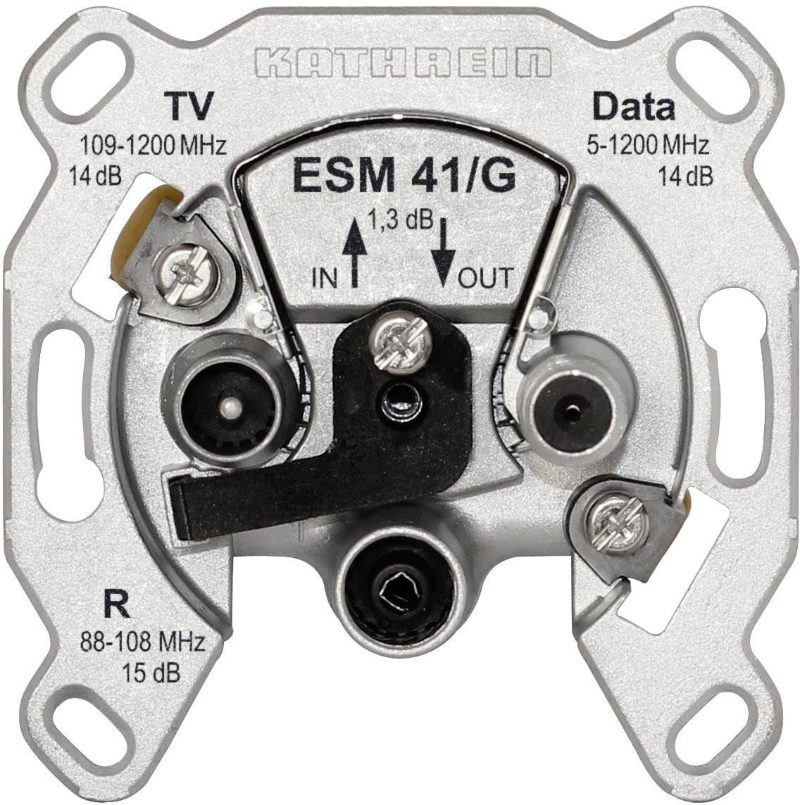 4021121527685 - Durchgangsdose Sat BK 3f 14dB 860 Modem 14dB 2150 5-65MHz ESM41 G - Aluminium - Kathrein