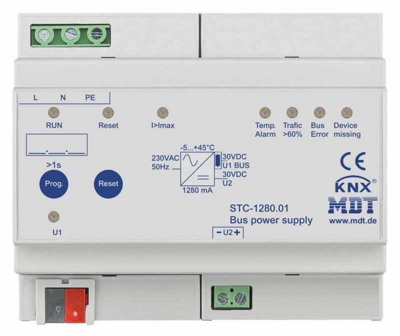 MDT STC-1280.01 Busspannungsversorgung 1280mA 6TE REG m.Diagnosefunktion