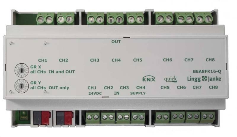 LINGG Schaltaktor 8-fach 16A mit Q79241 integriertem Binäreingang 8-fach