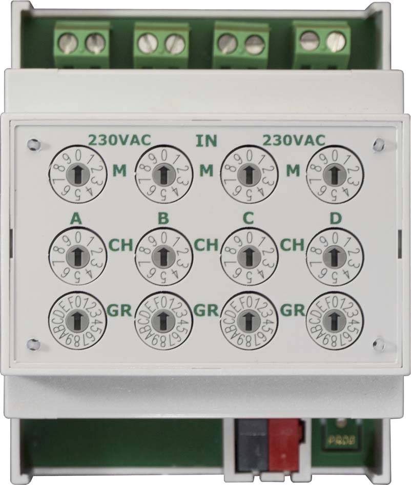 LINGG Binäreingang 4-fach m.230V Q79532 Signaleingang BE4F230-Q KNX-Quick Q79532