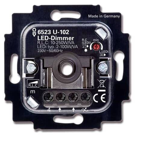 BJ Busch-Dimmer Einsatz UP 6523 U-102 LED universal Drehdimmer 2-100 Watt