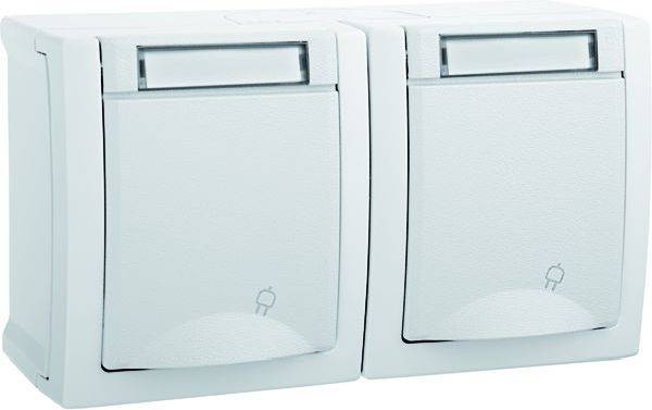 Panasonic Pacific Schuko ws 90591188-DE Steckdose 2-fach waagrecht FR-AP IP54