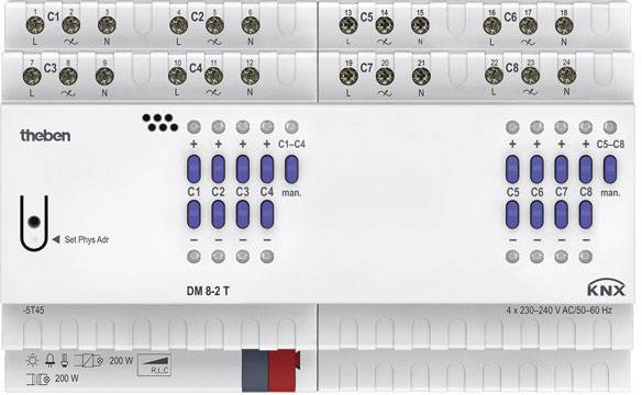 4003468490891 - Dm 8-2 t knx 8-fach Universal-Dimmaktor FIX2 Dimmbereich 0-100% - weiß - Theben