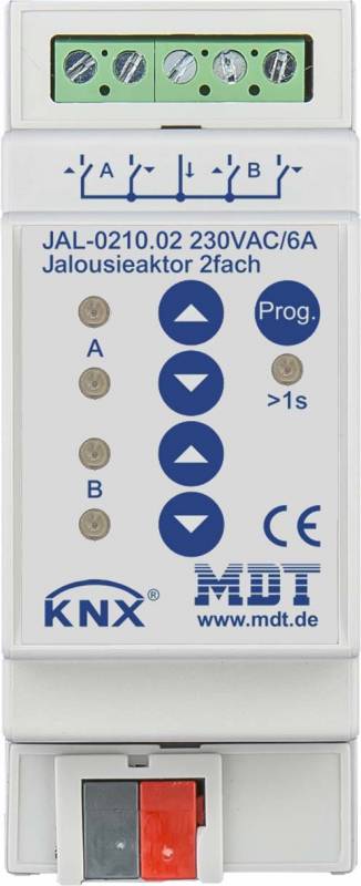 MDT JAL-0210.02 Jalousieaktor 2fach 2TE REG 10A 230VAC