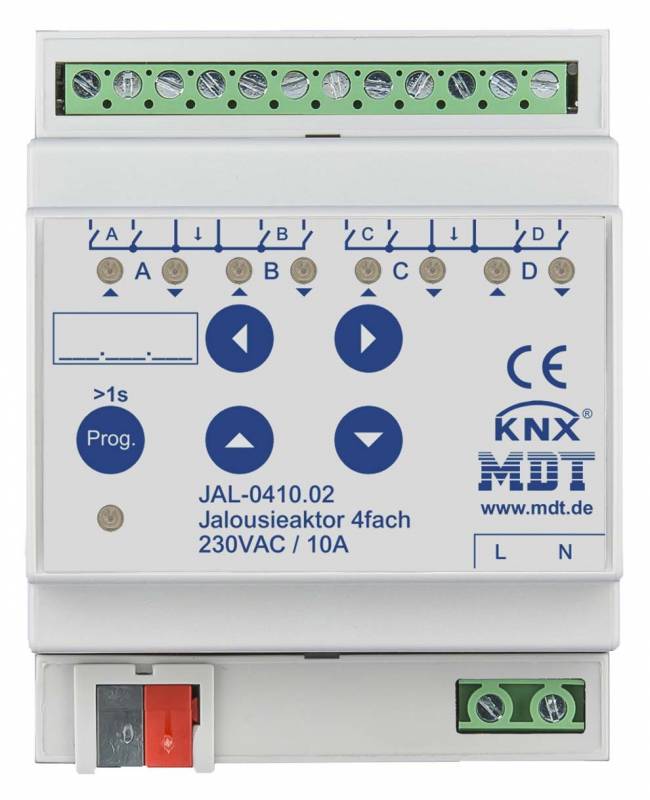 MDT JAL-0410.02 Jalousieaktor 4fach 4TE REG 10A 230VAC