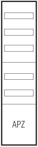 ABN Verteilerfeld 1V 1APZ 250x300mm VA17 1V5 60TE 250x1050mm