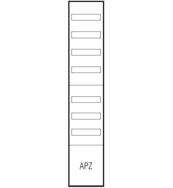 ABN Verteilerfeld 1V 1APZ 250x300mm VA19 1V7 84TE BxH 250x1400mm