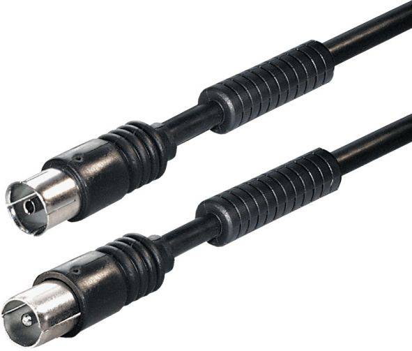 Hapena Antennen-Kabel 3m sw 13830 Koax-Stecker -Koax-Kupplung 100dB Ferrit