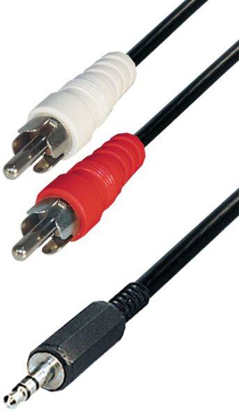 Hapena Audio-Kabel 1,5m KS35 C2 07315 3,5mm Klinkenstecker - 2xCinch-Stecker