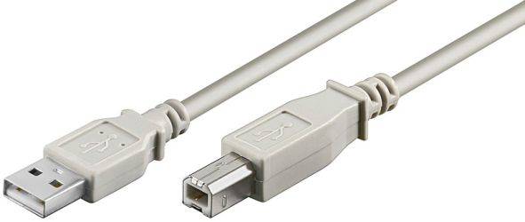 Hapena USB-Kabel 1,8m USB2AB2 USB 2.0,A-Stecker auf B-Stecker,grau