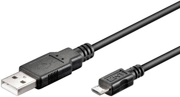 Hapena microUSB-Kabel sw 1m USBAM11/1 A-Stecker auf 5-pol-Micro B-Stecker