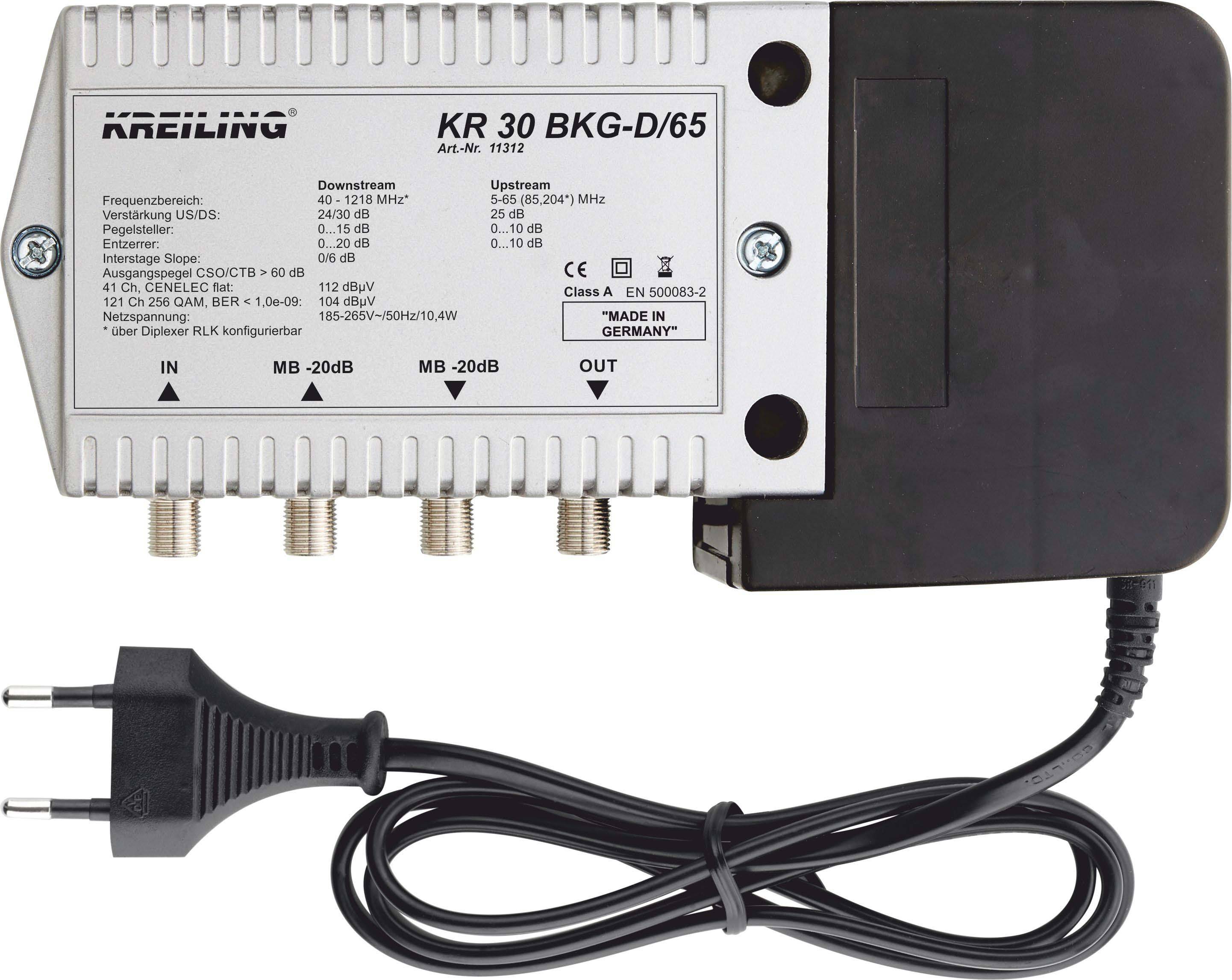 KREI BK-Verstärker KR 30 BKG-D/65 1200MHz,24/30dB,Hinweg 25dB Rückw. 11312