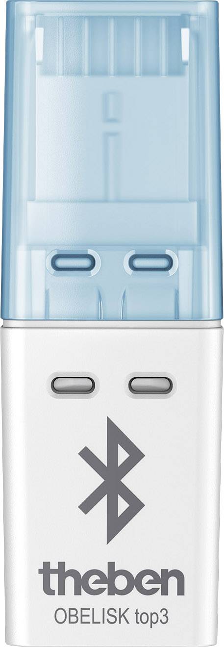 4003468902639 - Bluetooth obelisk top3 - Low-Energy Dongle für digitale Zeitschaltuhren - weiß blau - Theben