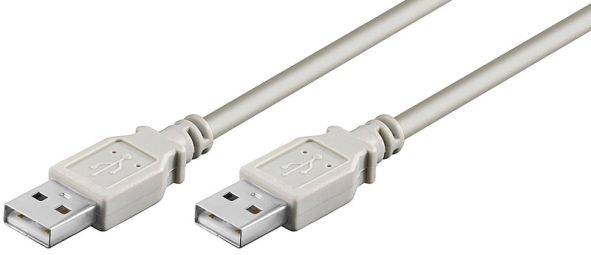 Hapena USB-Kabel 3m USB2AA3 USB 2.0 A-Stecker auf A-Stecker grau