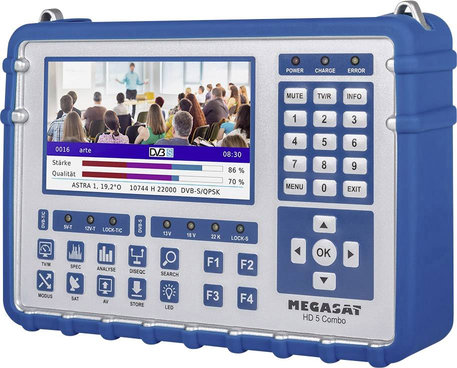 Megasat hd 5 Combo Satmessgerät DVB-S/-S2/-T/-T2/-C,12,7cm Display