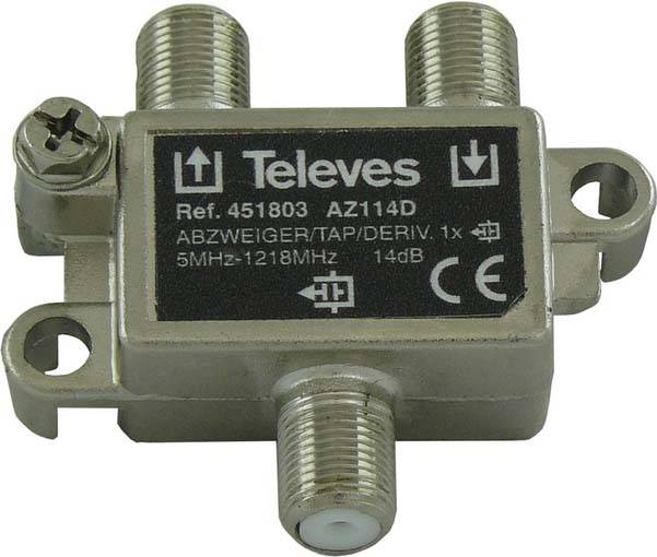 8424450192955 - Televes 1-fach Abzweiger AZ114D 5-1218 MHz AD14dB 451803