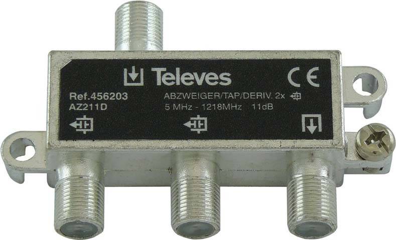 Televes 2-fach Abzweiger AZ211D 5-1218 MHz AD:11dB 456203