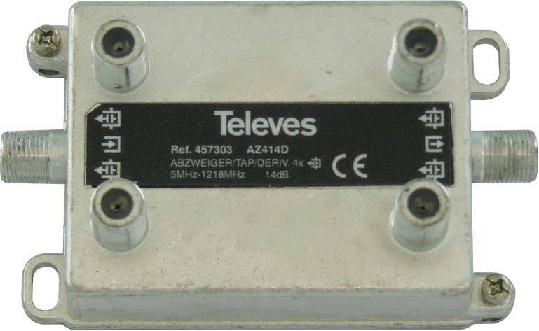 8424450193068 - Televes 4-fach Abzweiger AZ414D 5-1218 MHz AD14dB 457303