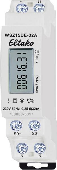 4010312501702 - Wechselstromzähler 32A elektr digi b 5A 230V N-L Eintarif 50Hz S0 2000kvarh WSZ15DE-32A - Eltako