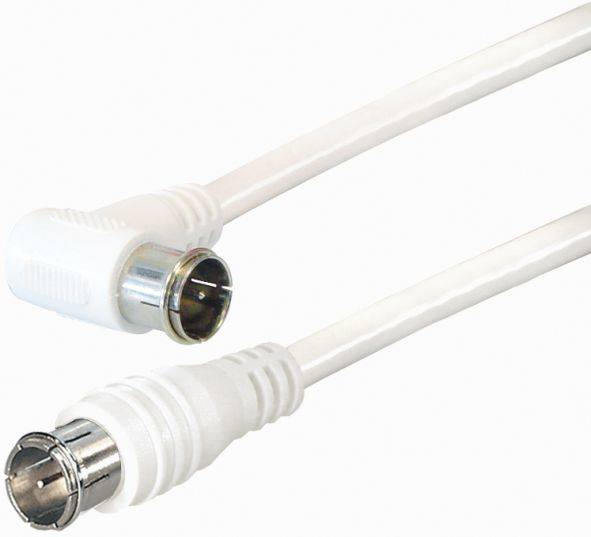 Hapena Antennen-Kabel 2,5m ws 12121 Quick-F-Stecker einseitig gewinkelt 95dB