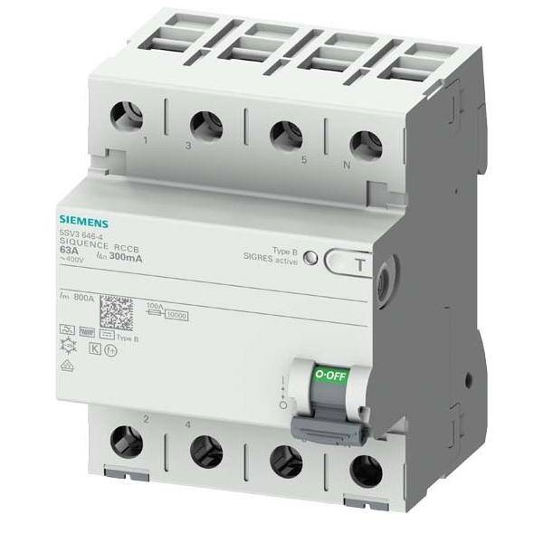 Siemens 5SV33464 FI-Schalter 5SV3346-4 Typ B 63A 3+N-polig 30mA 400V 4TE