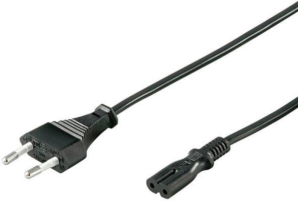 Hapena Netzkabel Eurostecker 2,5m 41030 gerade Stecker,schwarz