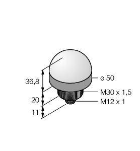 0662488872847 - Turck EX-LED-Meldeleuchte K50LNWXXPQ Einfarbig Weiß 10-30 VDC 3087284