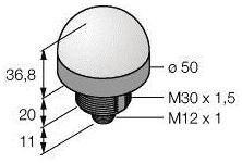 0662488873066 - Turck EX-LED-Meldeleuchte K50LNYXXPQ Einfarbig Gelb 10-30 VDC 3087306