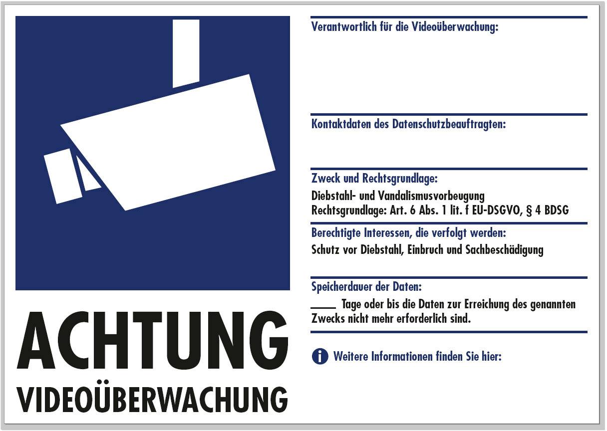 4015162402056 - 40205 Warnaufkleber Videoüberwachung (b x h) 210 mm x 148 mm - Pentatech